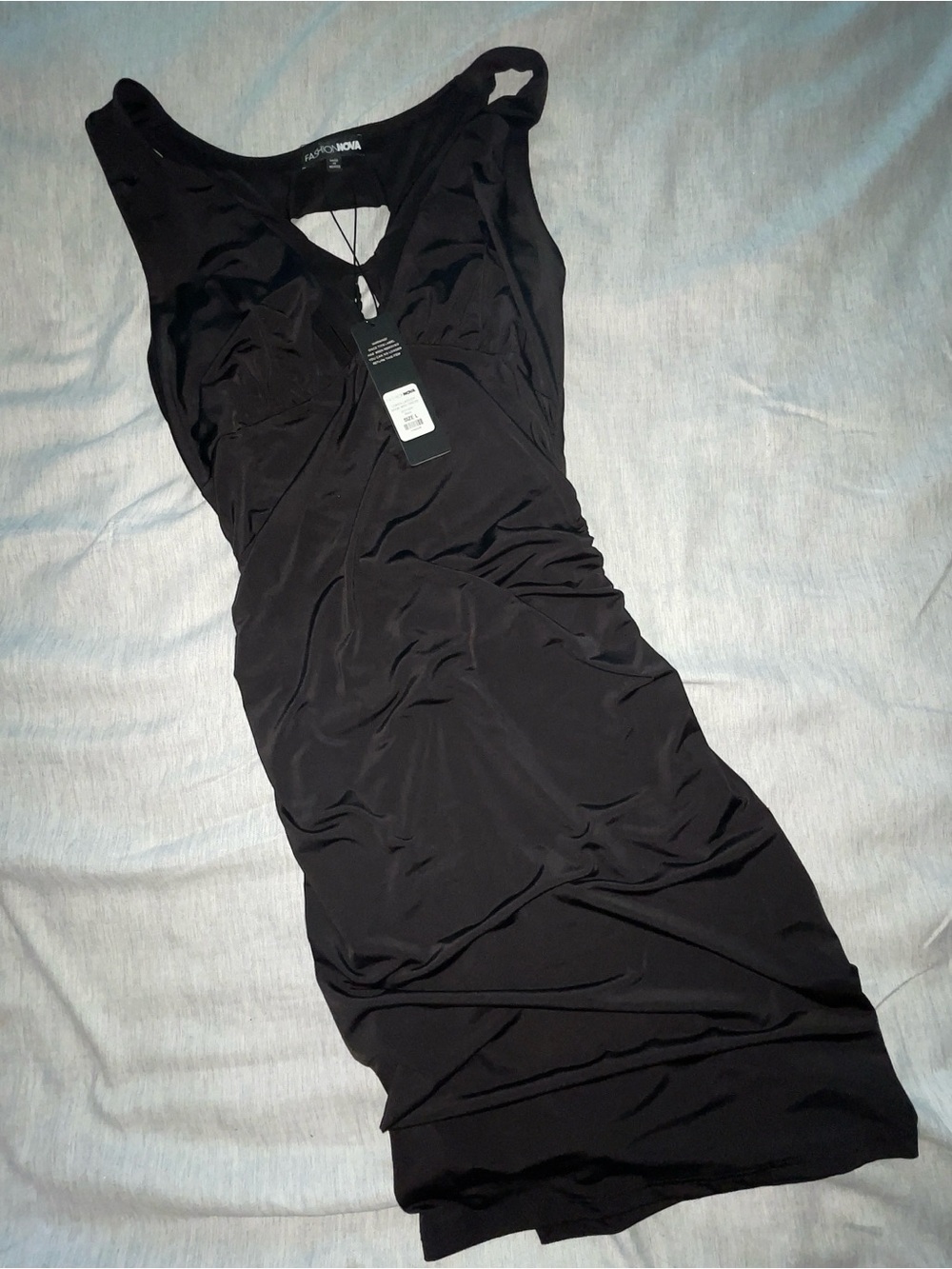 Black Sleeveless Ruched Bodycon Dress - NEW WITH TAGS